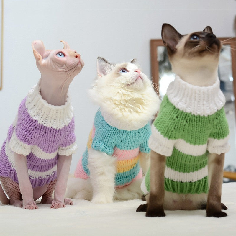 Warm Sweater Pet Cat Clothes: The Perfect Winter Attire for Your Feline Friend